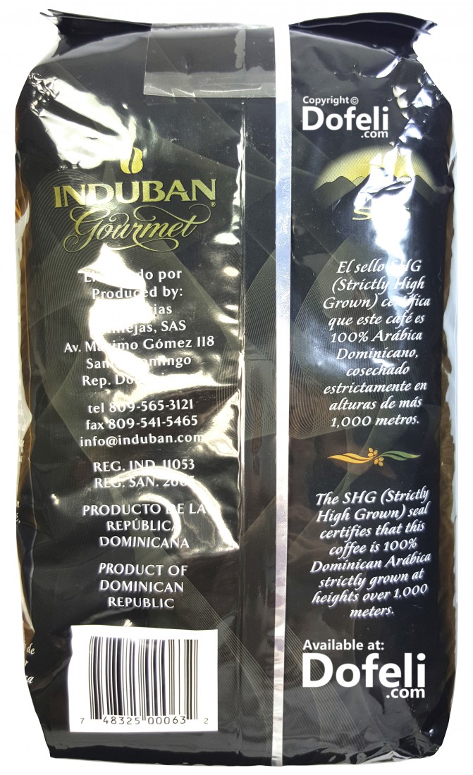 Premium Indubán Dominican Republic coffee, roasted to perfection for a bold and aromatic experience.